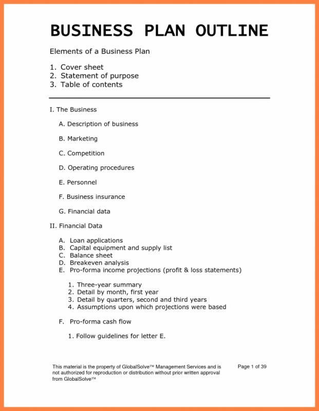 2 Page Business Plan Template Business Plan Outline Check More at S
