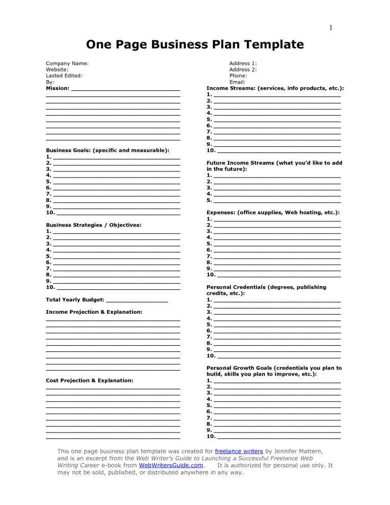 2 Page Business Plan Template Rental Property Spreadsheet Free