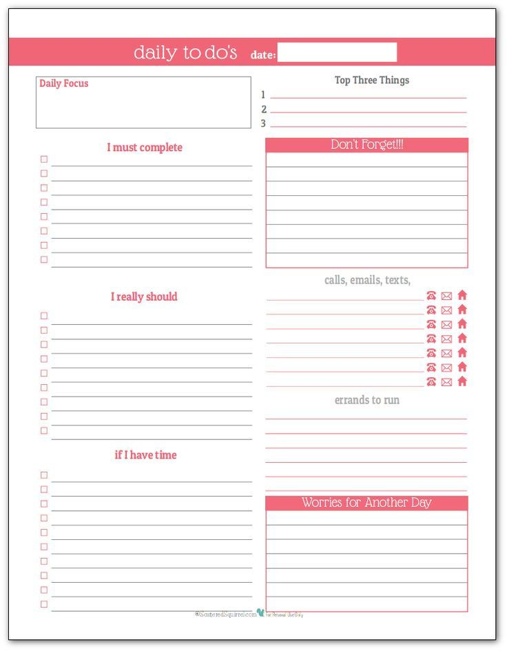 2016 Daily Planner Template Stay On Track In 2016 with these Daily to Do List Planner