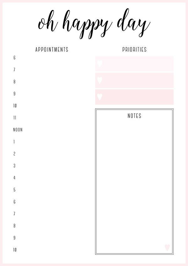 2016 Daily Planner Template today I D Like to Share the First Set Of Free Printable