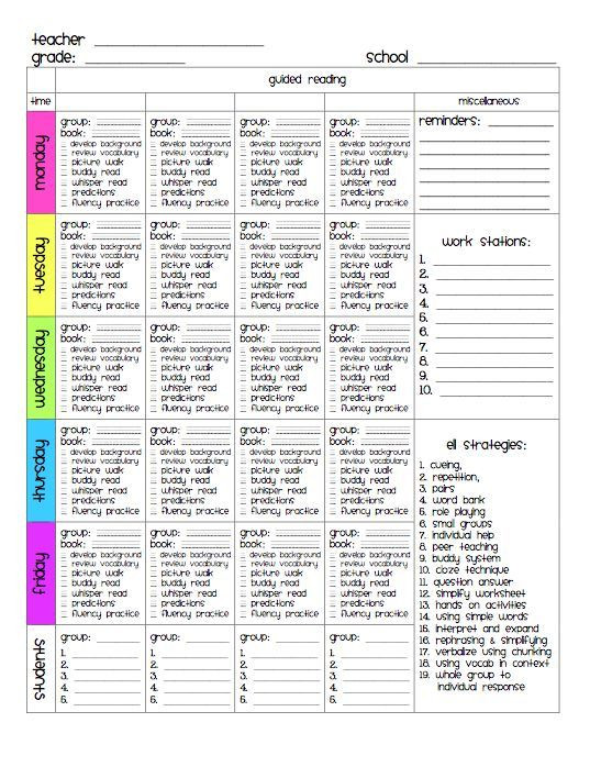 2nd Grade Lesson Plan Template Templates
