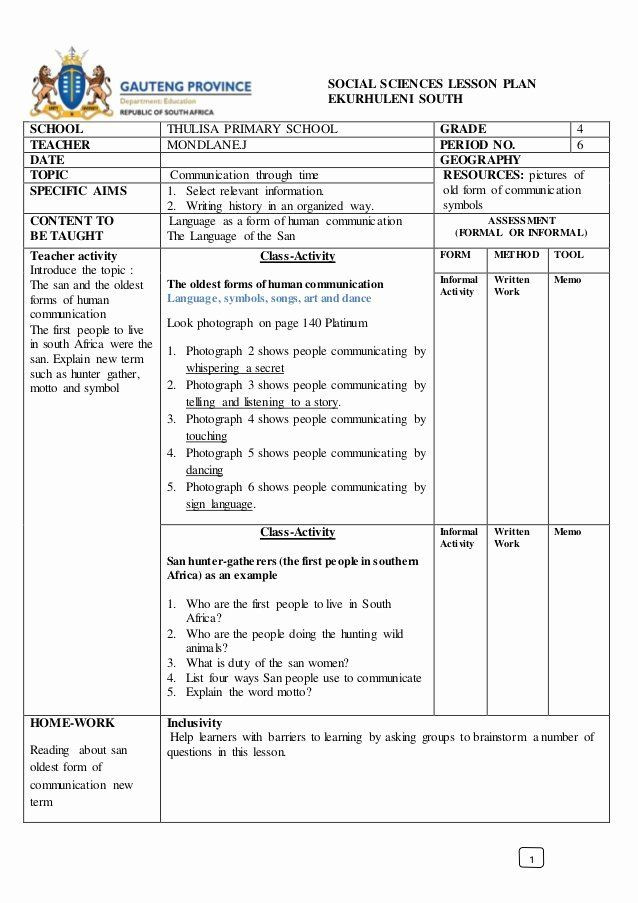 20 4th Grade Lesson Plan Template