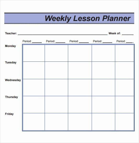 5 Day Lesson Plan Template Weekly Lesson Plan Template Pdf Lovely Free 8 Sample Lesson