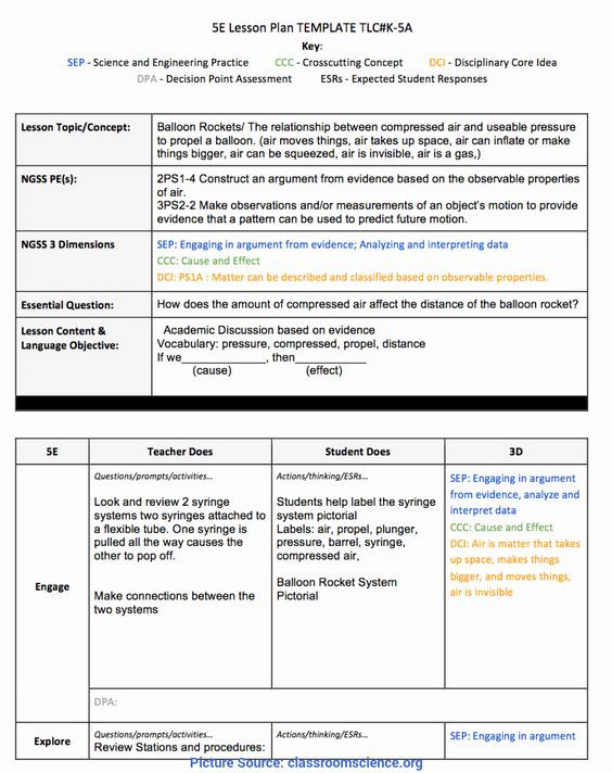5e Science Lesson Plan Template Ngss Lesson Plan Template Luxury Valuable 2nd Grade Science