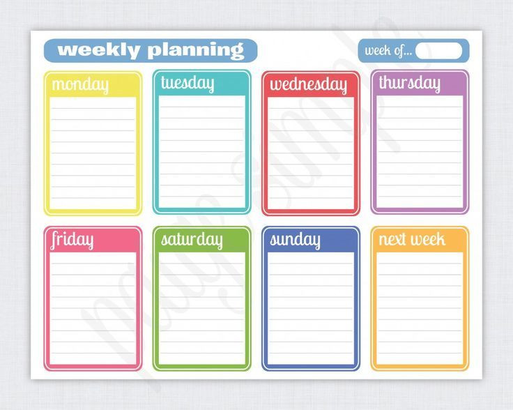 20 7 Day Planner Template