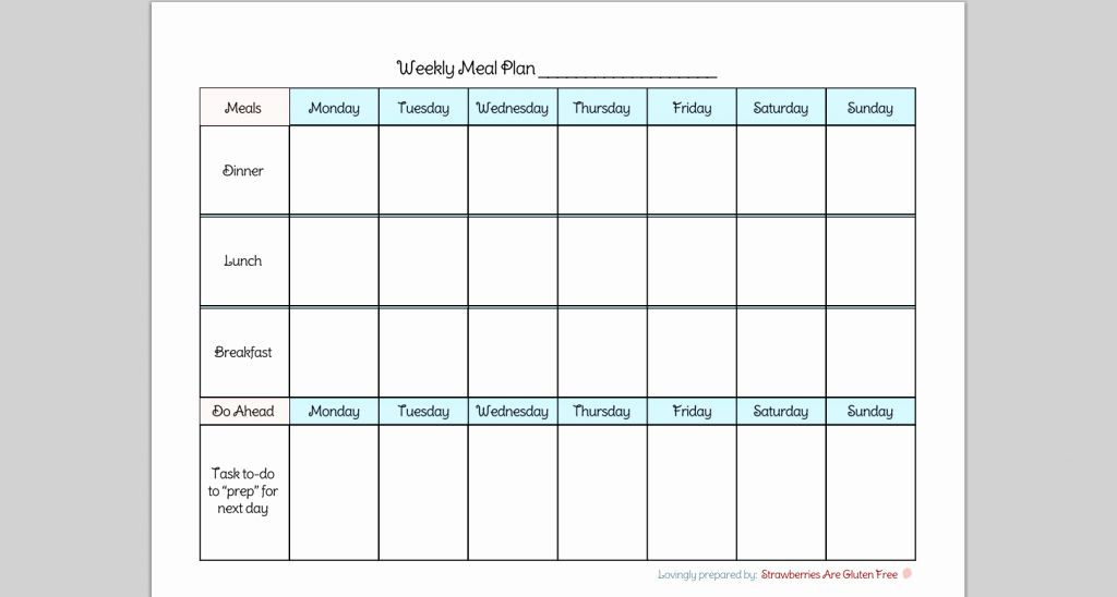 7 Day Weekly Planner Template 7 Day Week Calendar Template Lovely Printable 7 Day Meal