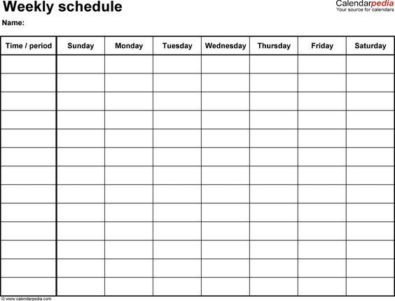 7 Day Weekly Planner Template Free Weekly Schedule Templates for Word 18 Templates