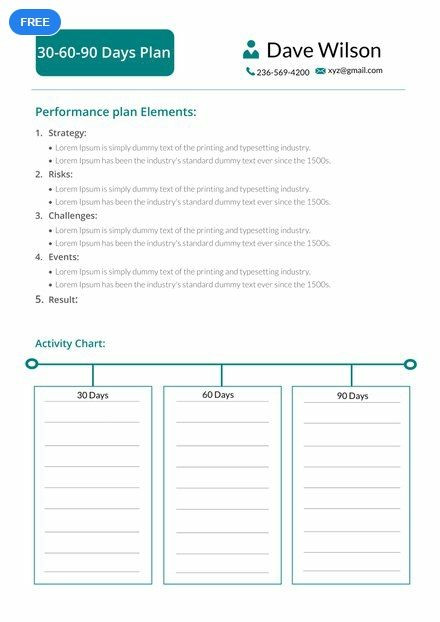 90 Day Onboarding Plan Template Free 30 60 90 Days Plan Template