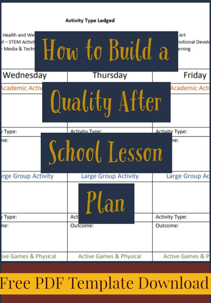 After School Lesson Plans Template How to Create An after School Lesson Plan Examples