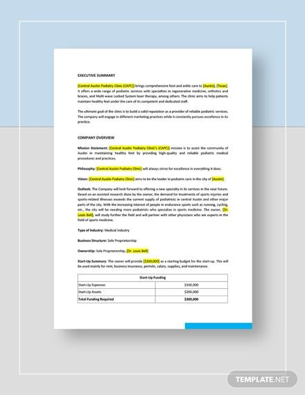 Apple Pages Business Plan Template Medical Practice Business Plan Template Word Doc