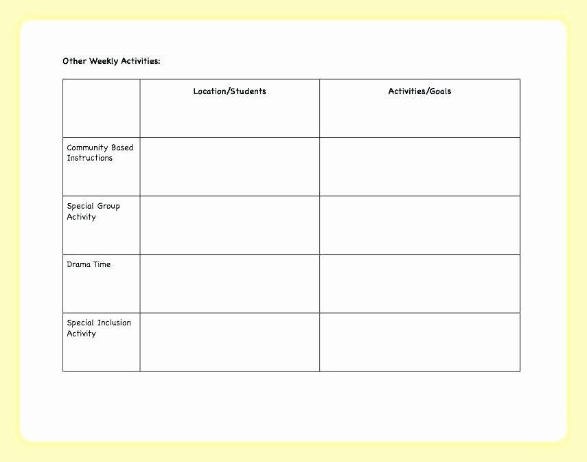 Autism Lesson Plan Template Pin On Lesson Plan Template Printables