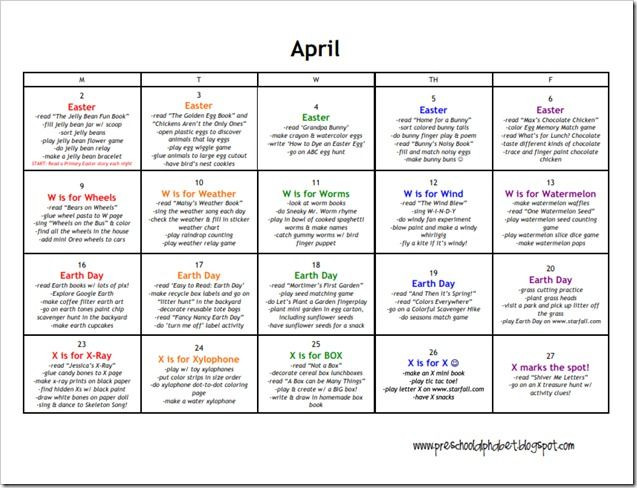 Autism Lesson Plan Template Preschool Alphabet Preschool Plan for April