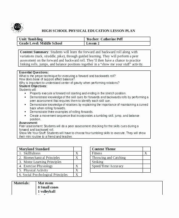 Avid Lesson Plan Template Physical Education Lesson Plans Template Elegant Physical