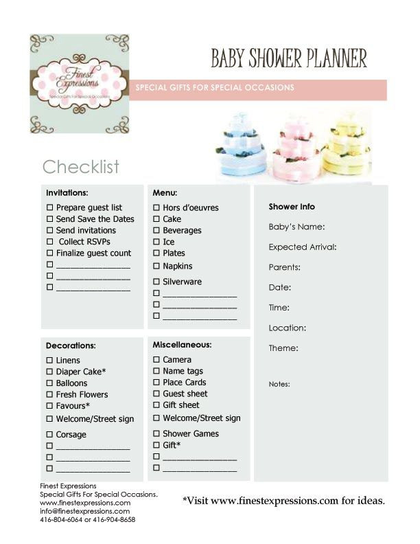 Baby Shower Planning Checklist Template Baby Shower Planner Checklist with Images