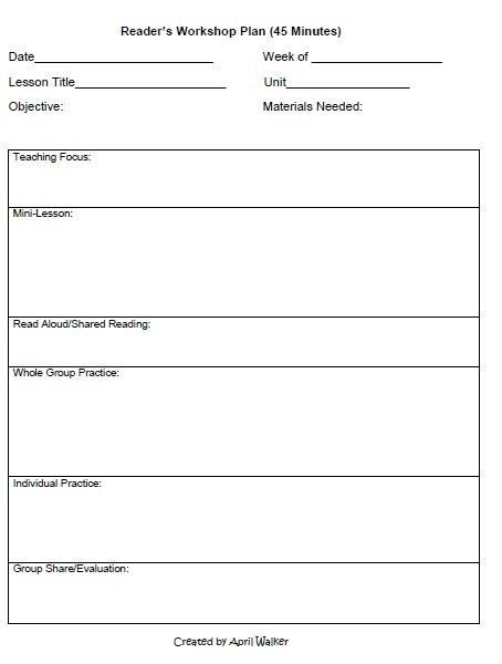 Band Lesson Plan Template Lucy Calkins Reading Workshop Lesson Plan Template Lucy Calk