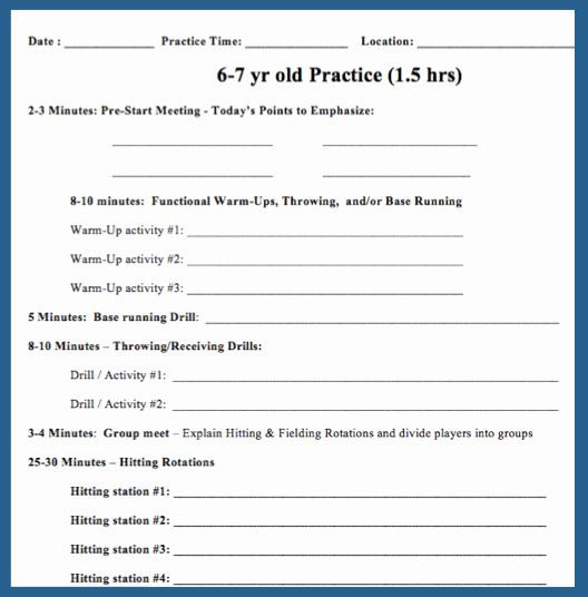 Baseball Practice Plan Template Excel Pin On Example Plans Template