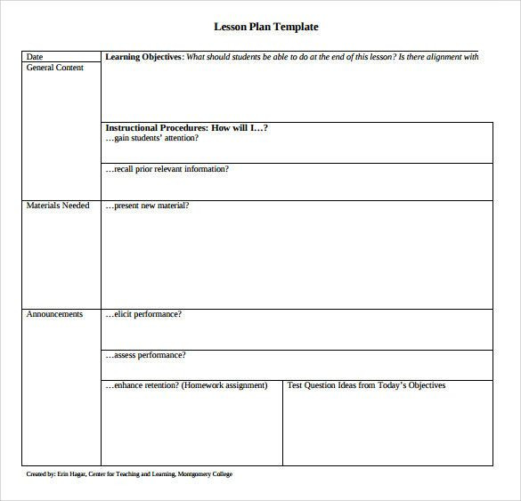 Basic Lesson Plan Template Doc Downloadable Lesson Plan Template Luxury 14 Sample Printable