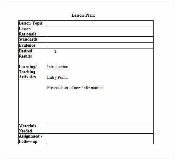 Basic Lesson Plan Template Lesson Plan Template for College Instructors Elegant 10