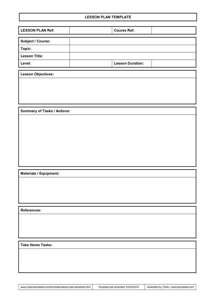 Best Lesson Plan Template Pin On School General