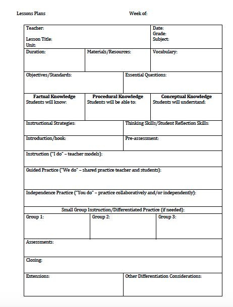 Best Lesson Plan Template Unit Plan and Lesson Plan Templates for Backwards Planning