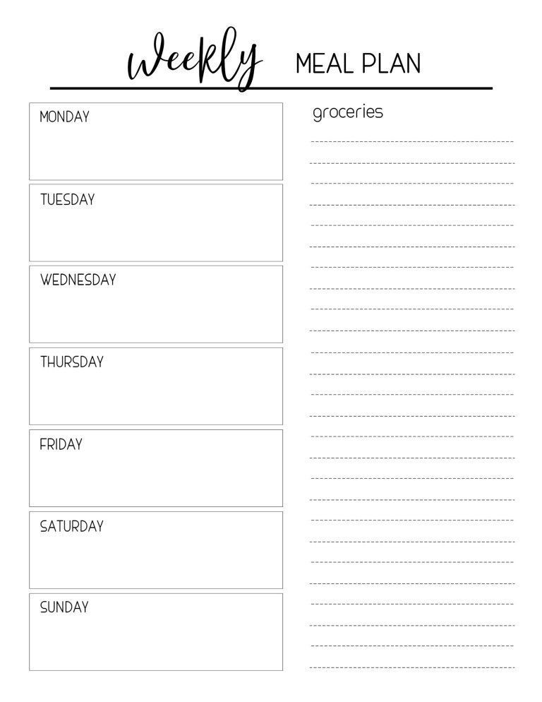 Bi Weekly Meal Planner Template Printable Meal Planning Template Paper Trail Design