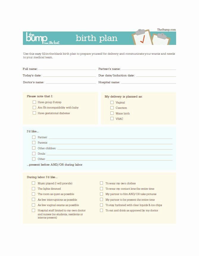 Birthing Plan Template Printable Birthing Plan Template Best 47 Printable Birth