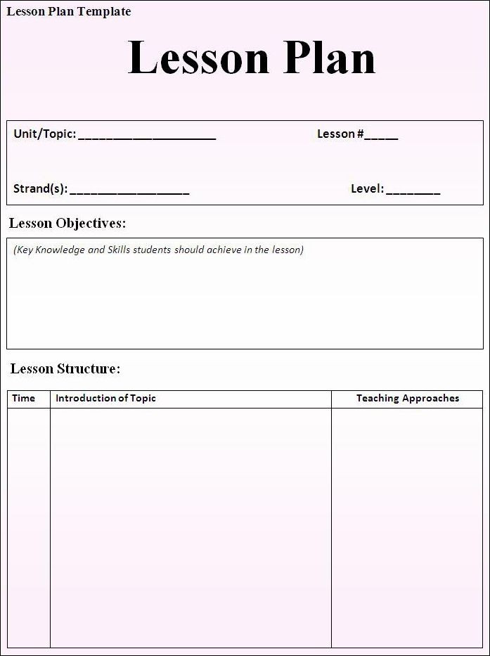 20 Blank Daily Lesson Plan Template