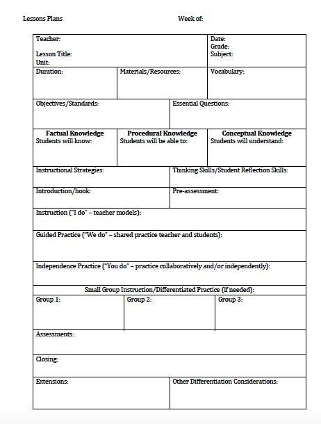 Blank Unit Lesson Plan Template Unit Plan and Lesson Plan Templates for Backwards Planning