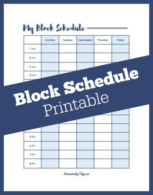 Block Scheduling Lesson Plan Template Block Schedule Printable