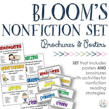 Bloom039s Taxonomy Lesson Plan Template Revised Bloom S Taxonomy Bundle Posters Nonfiction