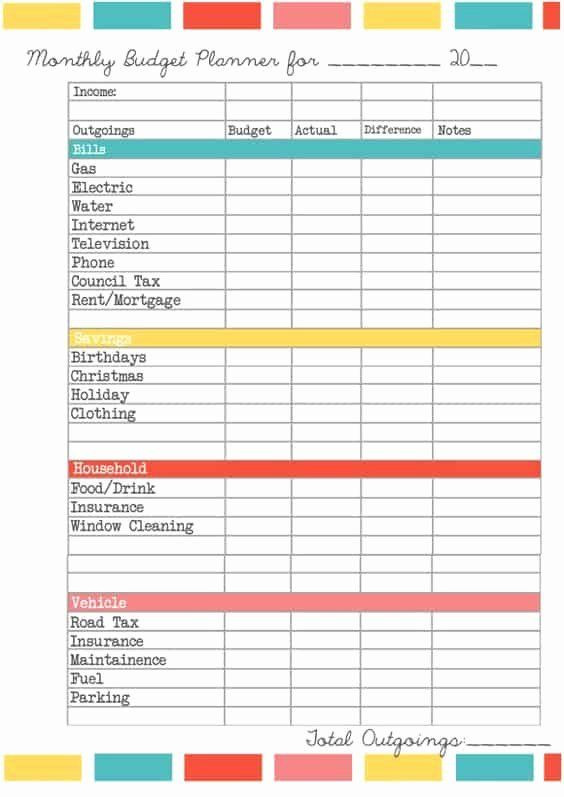Budget Planner Template Free Monthly Bud Planner Template Unique 17 Brilliant and Free