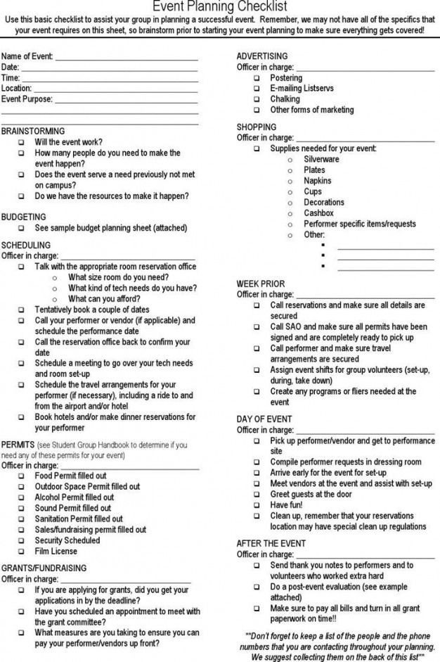 Conference Planning Template Checklist event Planning Checklist