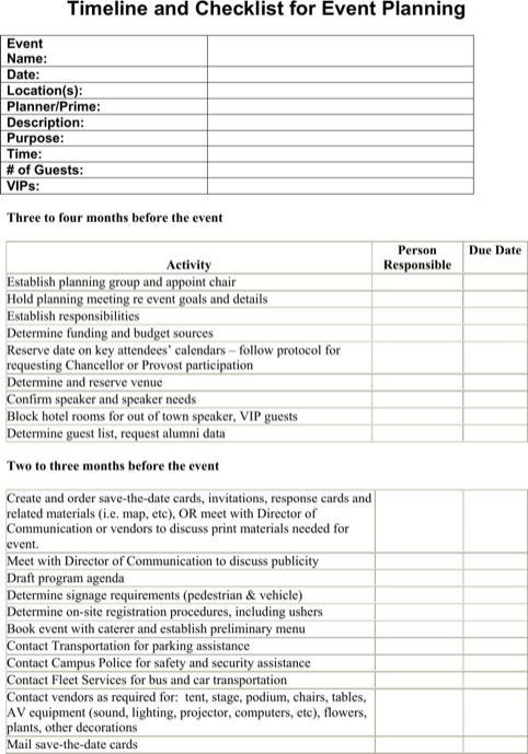 Conference Planning Template Checklist Zeitleiste Und Checkliste Für Veranstaltungsplanung