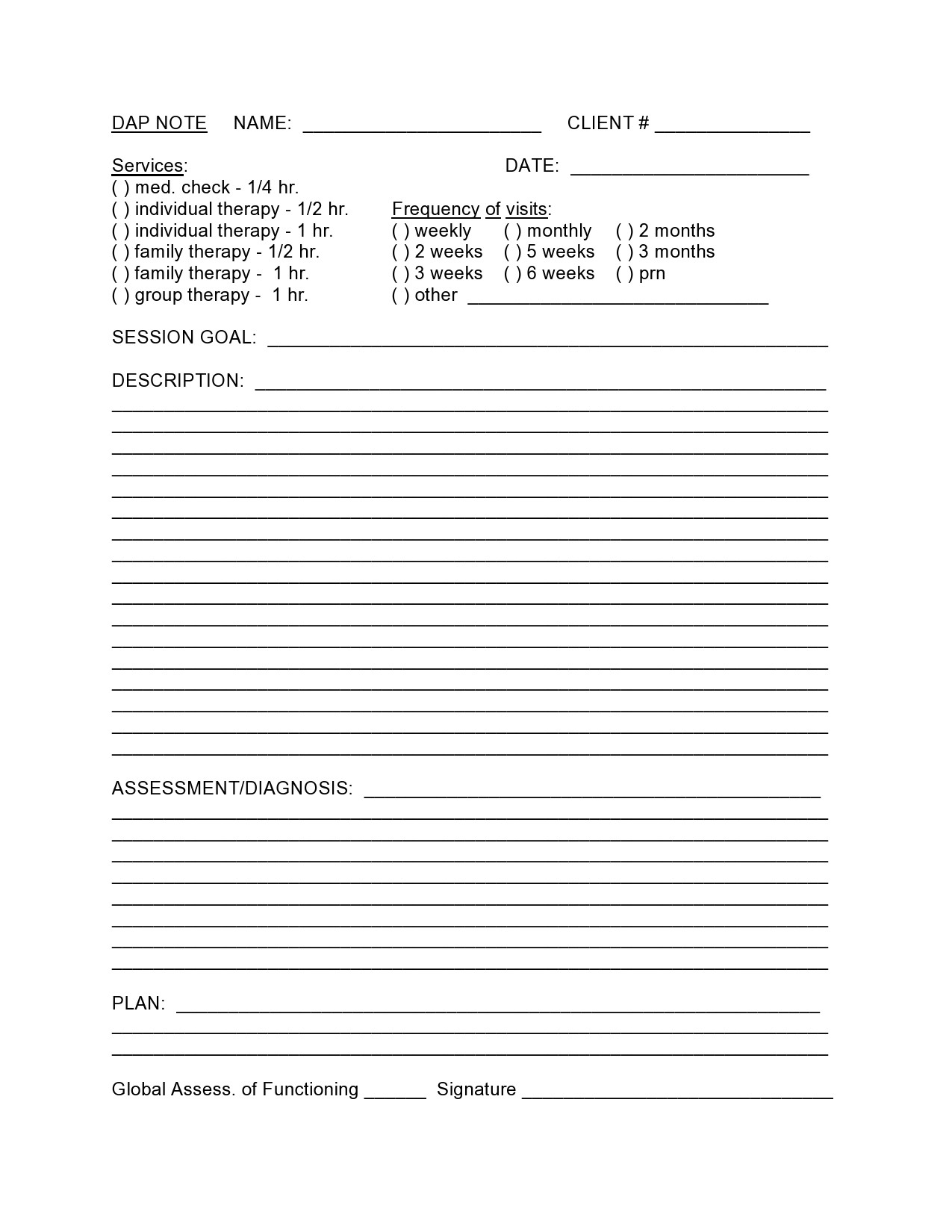 Counseling Treatment Plan Template Pdf 28 Free Dap Notes [examples &amp; Templates] Templatelab
