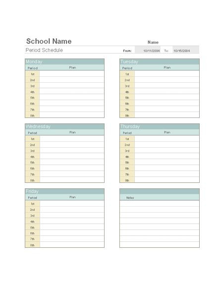 Course Schedule Planner Template Pin On Teaching