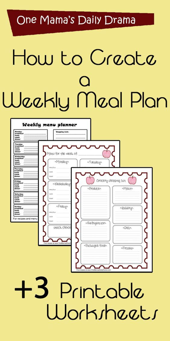 Create A Meal Plan Template Weekly Meal Plan Printable