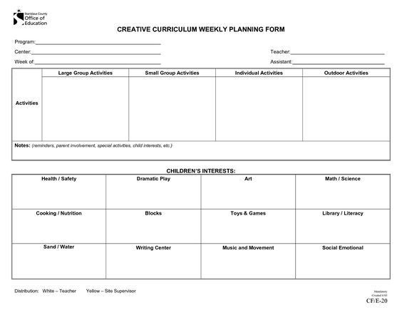 Creative Curriculum Lesson Plan Template Creative Curriculum Lesson Plan Template Bing