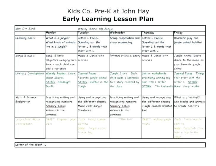 20 Creative Curriculum Lesson Plan Template