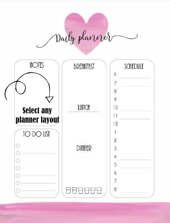 Custom Day Planner Template Free Daily Planner Template Customize then Print