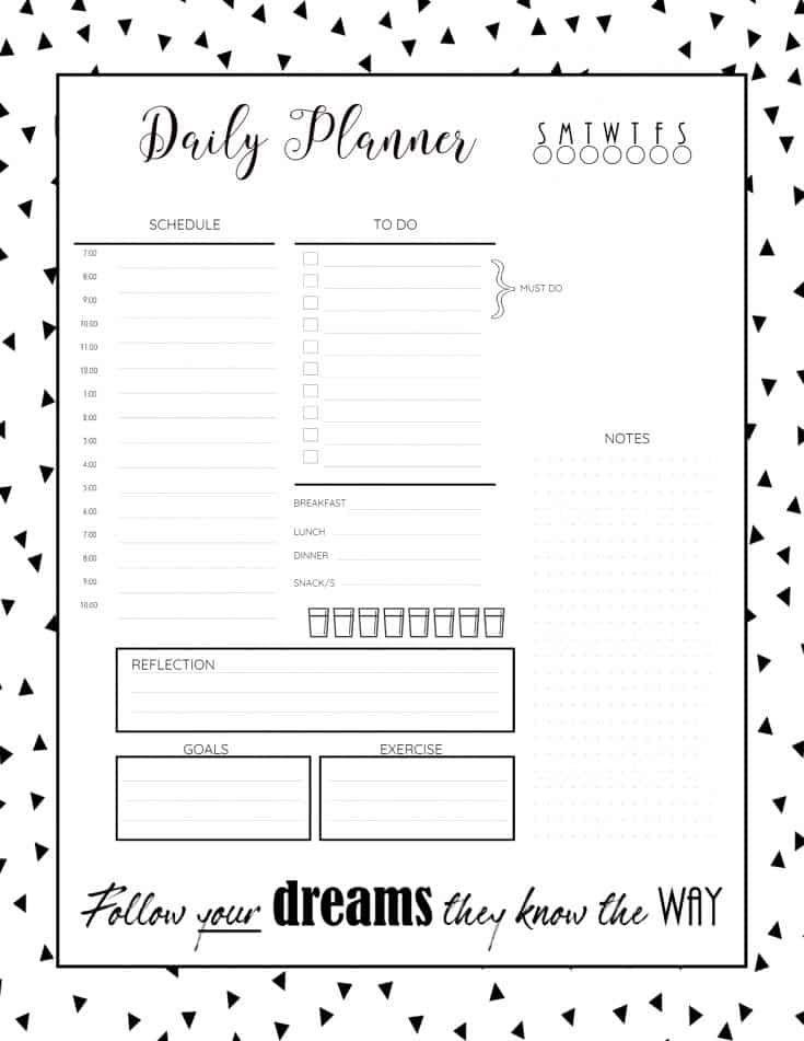 Custom Day Planner Template Free Daily Planner Template