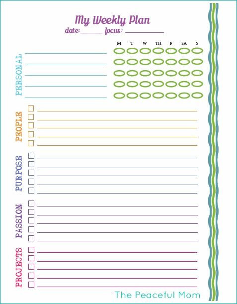 Custom Day Planner Template My Weekly organize Plan 1 2 Print E for Yourself