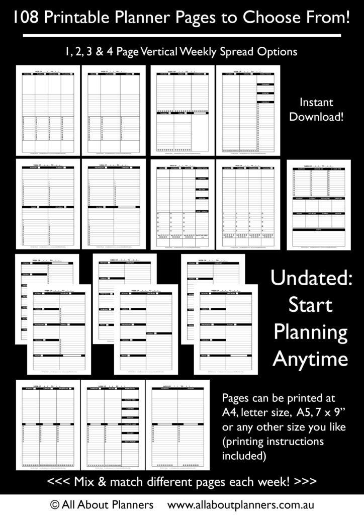 Custom Day Planner Template the Create Your Own Planner Kit 108 Printable Pages to