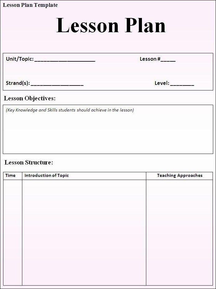 Daily Lesson Plan Template Lesson Plan Template