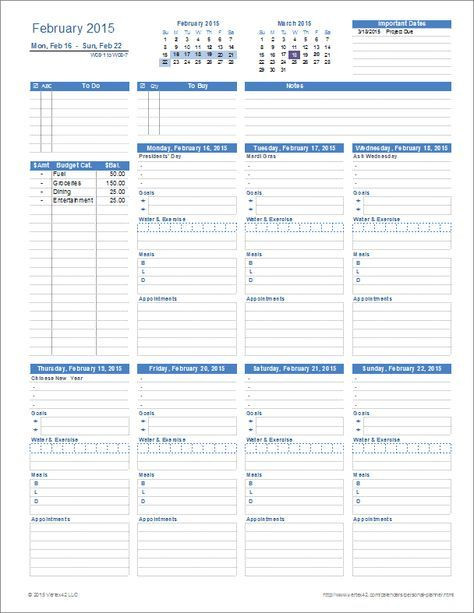 Daily Planner Template Excel A Printable Personal Planner Template for Excel with