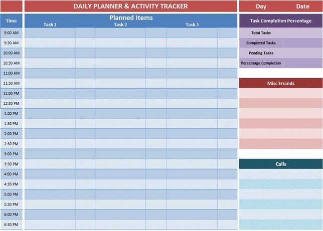 Daily Planner Template Excel Excel Planner Templates Gives An Overview Of the Tasks You