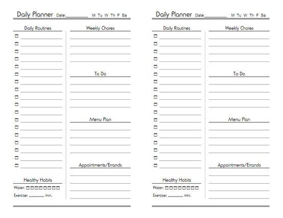 Daily Planner Template Printable 10 Free Printable Daily Planners