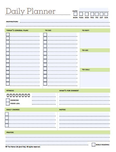 Daily Planner Template Printable 10 Free Printable Daily Planners with Images