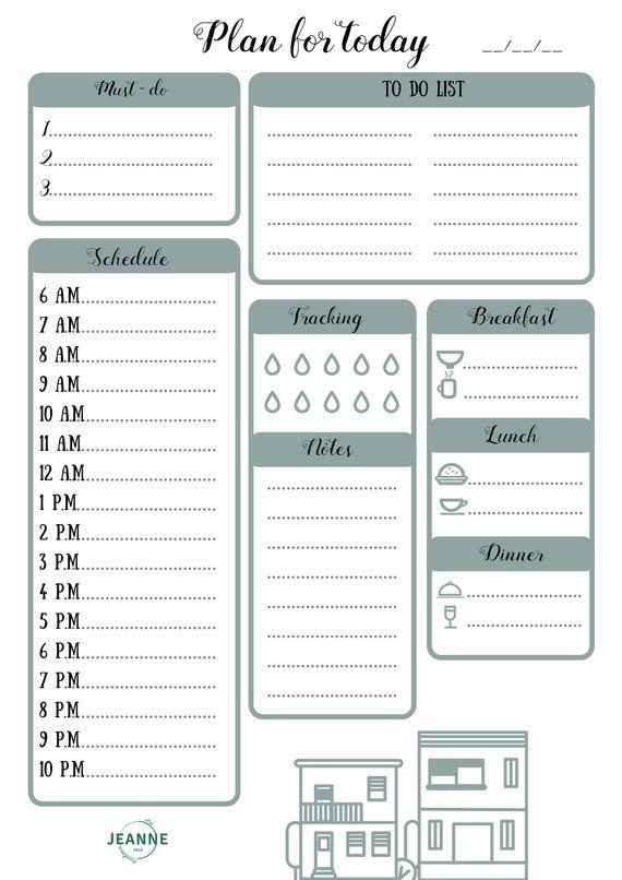 Daily Planner Template Printable Daily Planner Printable
