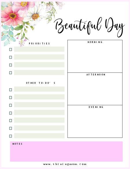 Daily Planner Template Printable Free Printable Daily Planner Beautiful Templates