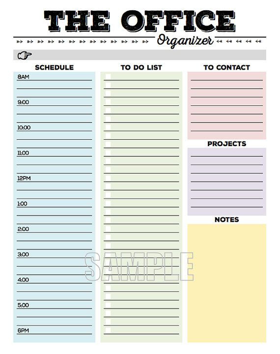 Daily Work Planner Template the Fice organizer Planner Page Work Planner Office